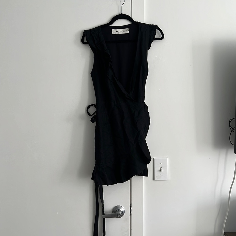 Fame and partners black wrap dress perfect condition worn once